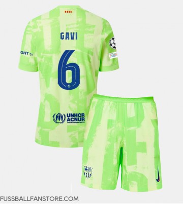 Barcelona Paez Gavi #6 Replik 3rd trikot Kinder 2024-25 Kurzarm (+ Kurze Hosen)
